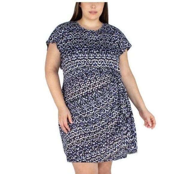 Nicole Miller Wrap Dress Size 2X Lightweight Dress in Black and Blue - Picture 6 of 8